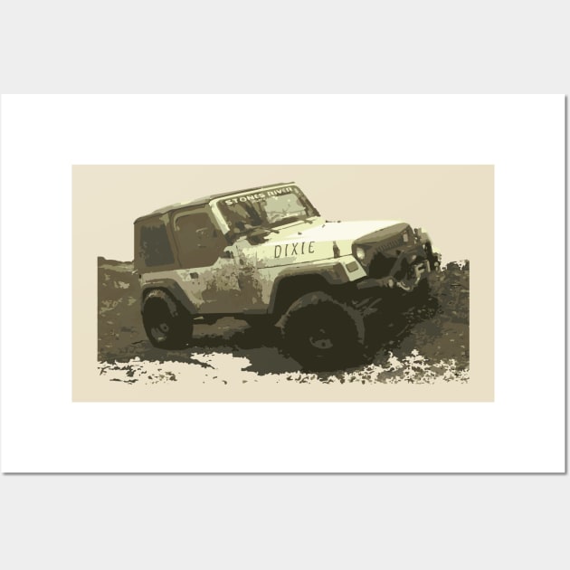 TJ Jeep Dixie Off Road Wall Art by FalconArt